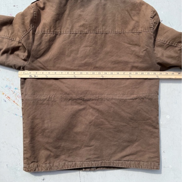 Men's Dockers Jacket Beige Brown Solid XL Chore Work Barn Aviator Utility Cord - Picture 12 of 15